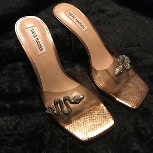 Steve Madden snake rhinestone heels